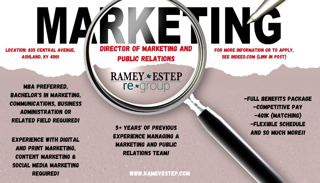 We are hiring for a Director of Marketing and Public Relations!  

For more information and/or to apply, see the link below
- indeed.com/job/director-m…

#ComeGrowWithUs
#NotJustAJob
#CreatingCareers