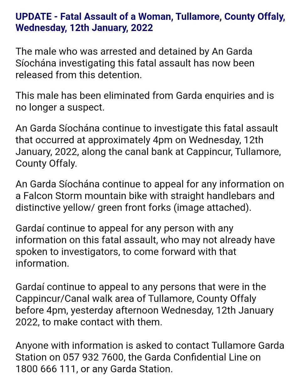 Just issued by <a href="/GardaTraffic/">An Garda Síochána</a>...#Tullamore