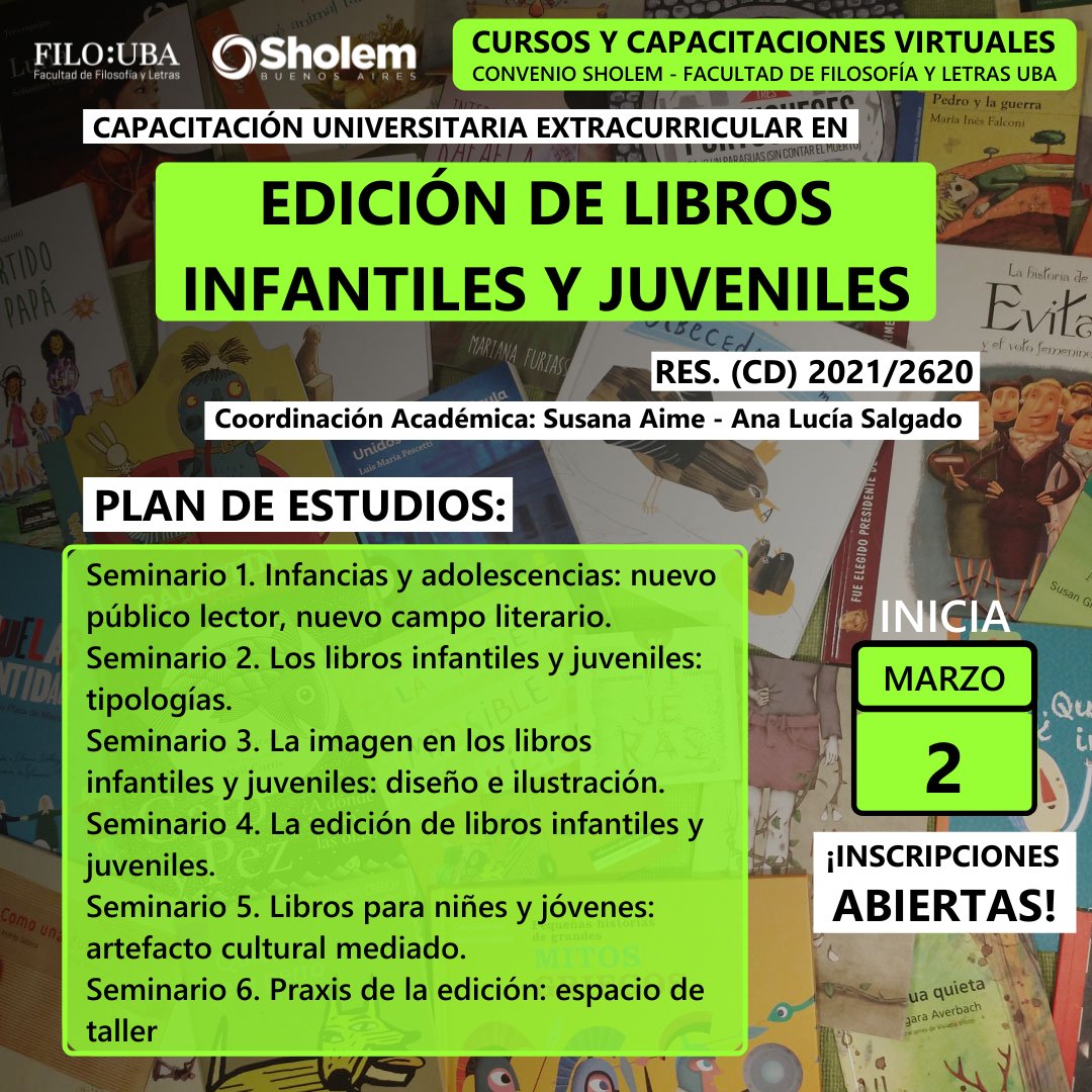 cursosfilouba's tweet photo. 📣CAPACITACIÓN UNIVERSITARIA 📔 Edición de libros infantiles y juveniles
 
✍¡Inscribite acá! https://t.co/FE2M9uPPKQ
 
ℹ Para más información entrá en https://t.co/LSHtL6XIAU
 
#Edicion #infantil #FiloUBA #MeCapacitoEnCasa  @AnaLuciaSalgado  @DanielRoldan  @azulaydan https://t.co/OIBTlXWfAK