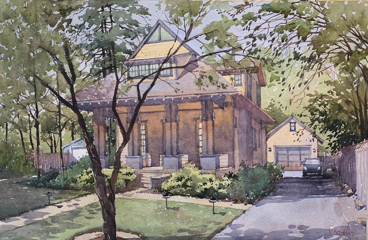 mikeb4i8's tweet photo. Working on some commissions this week. Completed this today for a friend. 15x22 #watercolor. A 1923 Sears catalog home.
#danielsmithwatercolors
#rosemarybrushes
#baohongpaper #masterschoice https://t.co/CJviuTx9n2