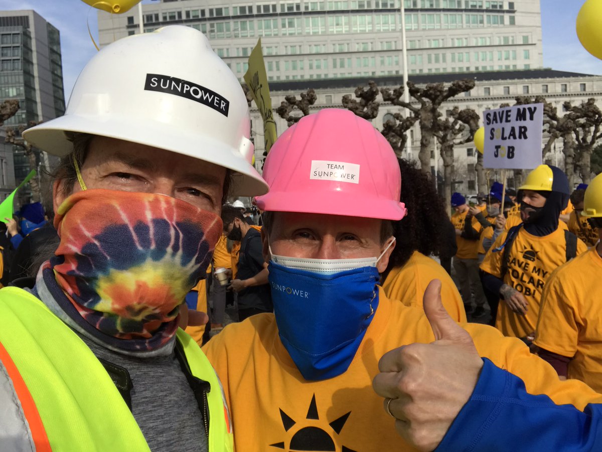 SunPower's tweet photo. California solar advocates and industry professionals showed up in a BIG way today to fight for the future of solar and make their opposition to NEM 3.0 heard. Thanks for standing up, speaking out and helping to change the way our world is powered! #SaveSolar https://t.co/90k20DewWG