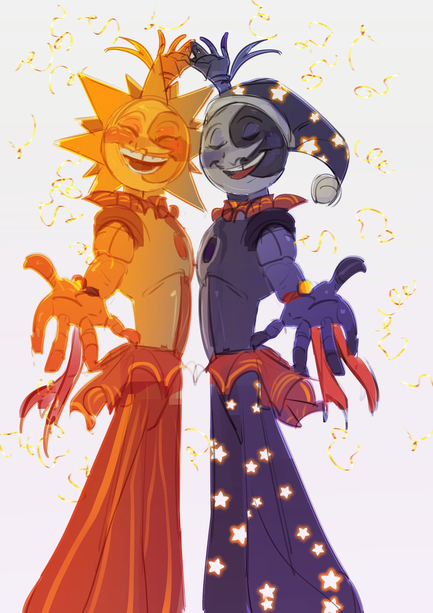 THEMMMMMMM ☀️🌙☀️🌙✨✨✨ #FNAF #securitybreach #sundrop #moondrop #digitalart
