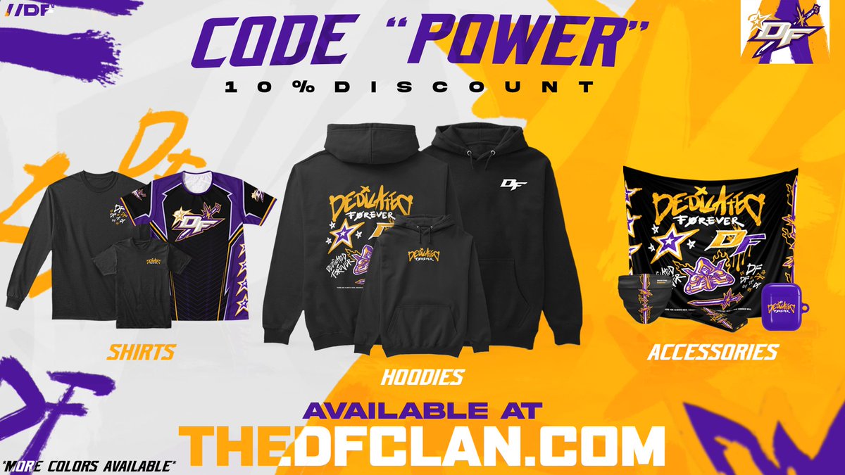 PowerGotNow's tweet image. First ever DF Merch out now USE CODE POWER for 10% off: thedfclan.com - show me proof for a follow back