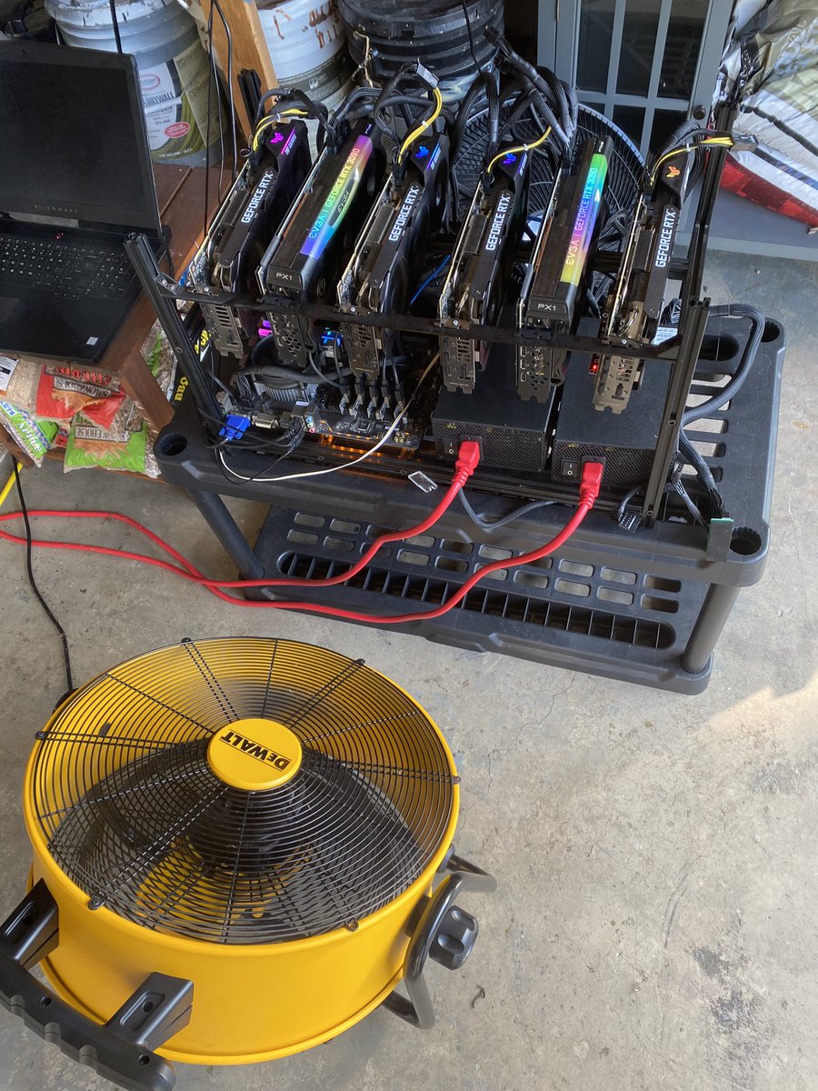 Tegridymining's tweet photo. Excited to share the new frame for our density designed #gpu #miner, very #poggers @AmbientPL #ETH #BTC  … last picture in the old nest! https://t.co/1IpFp4V1Yv