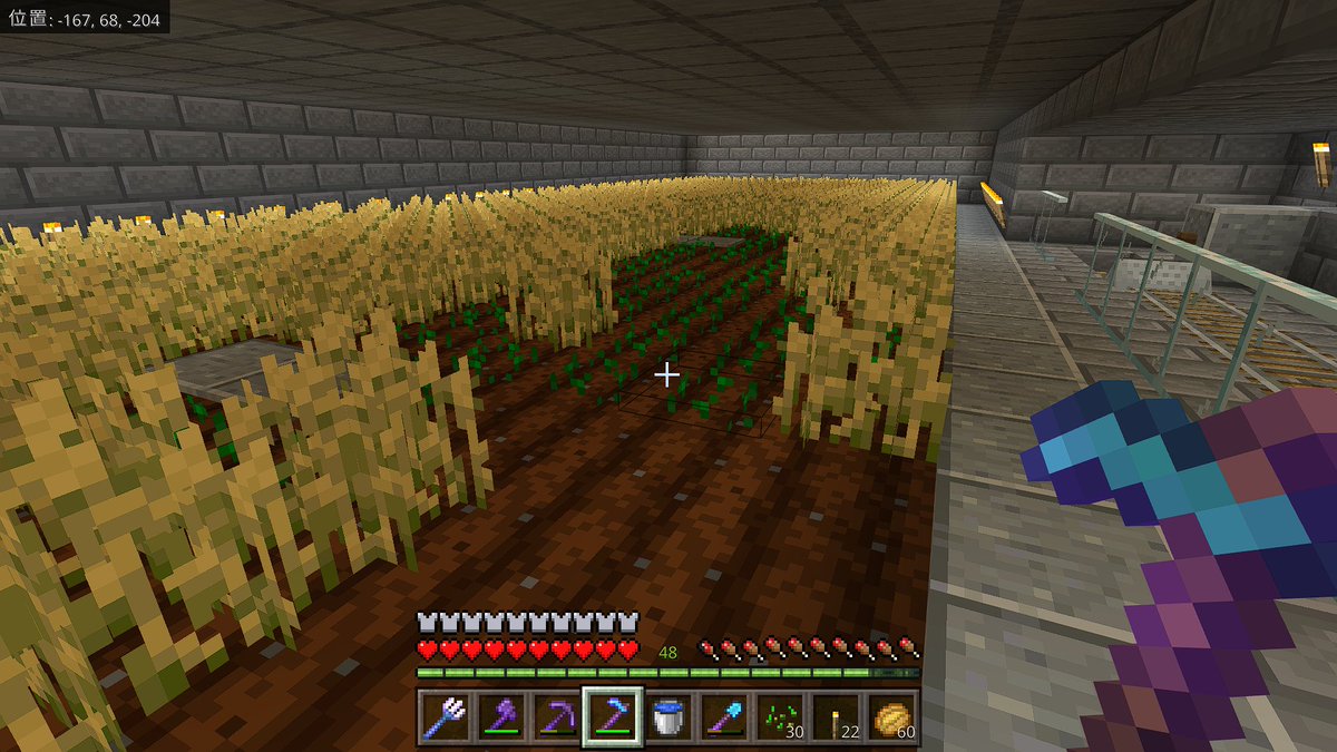 busaikuottou's tweet image. あれっ、光が当たらないと成長しないのかな？
#minecraftjp #マインクラフト