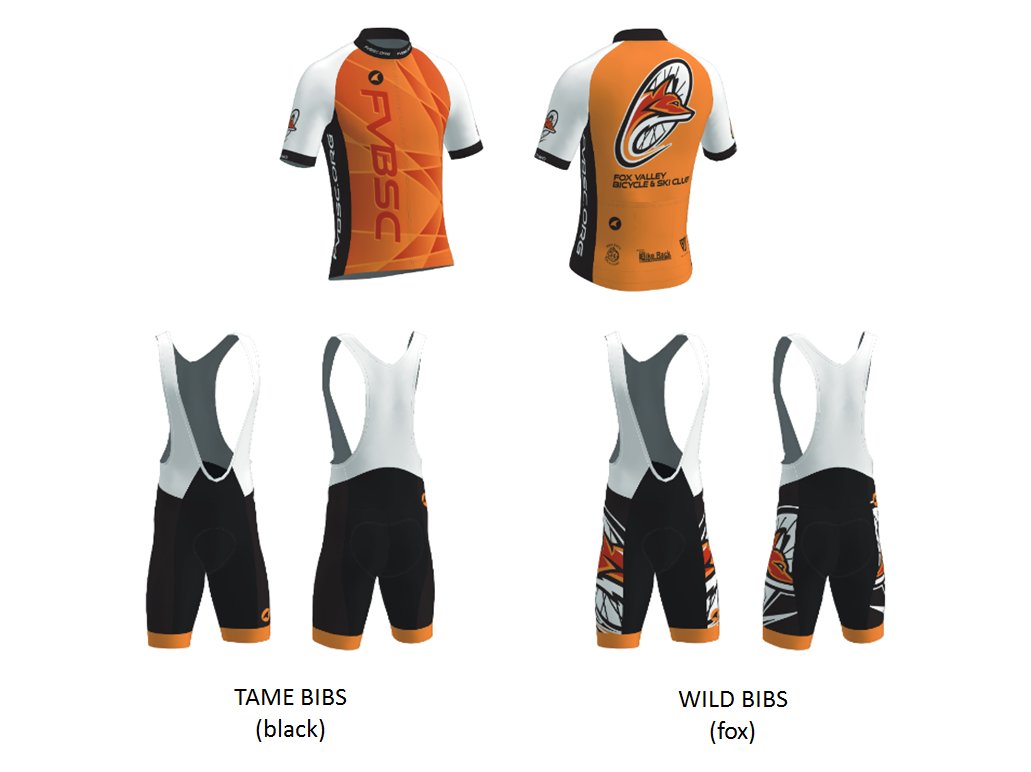 FoxValleyBSC's tweet photo. Our new kits are coming along!  Who likes the "tame" bibs and who likes the "wild" bibs?  #FVBSC #Pactimo #bicycles #bikes #bikekits https://t.co/MJWf7ce8Yz