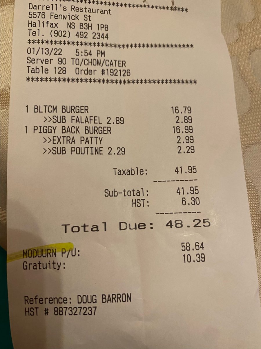 BARROND's tweet photo. @darrellsresto WE ARE CONFUSED WITH OUR BILL. SEE PICS. DOUG 9024142311 https://t.co/LCB2M5SnNk