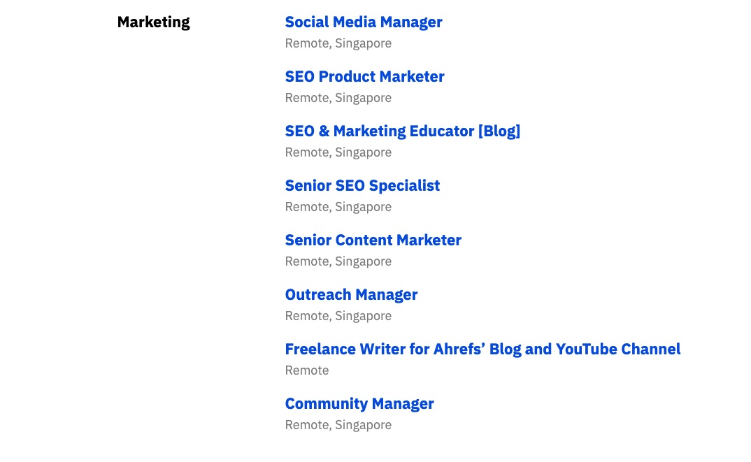 We have just published job openings for quite a few positions in our (<a href="/ahrefs/">Ahrefs</a> ) Marketing team.

Come check them out! 😉

And I would really appreciate a like/RT 🙏, because (as I'm sure you know) finding great people is super hard!