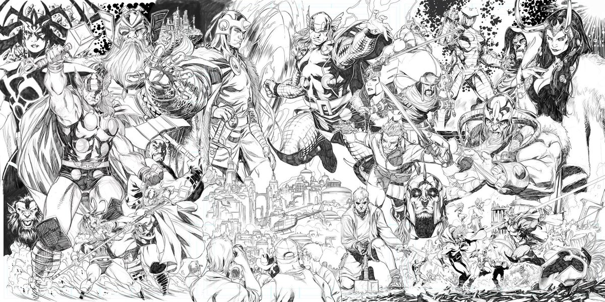 RT @MarkBrooksArt: Something for your Thor’sday. A giant spread from Thor issue #220.1 #Thor #Loki #MarvelComics https://t.co/IcVcDprCFe