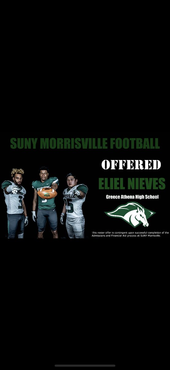 Eliel_Nieves26's tweet photo. Following a great visit at @sunymorrisville . I am beyond grateful to receive my 2nd football offer from @CoachRabyJr @CoachRogers13 @MvilleMustangFB https://t.co/g7oe06NHtx