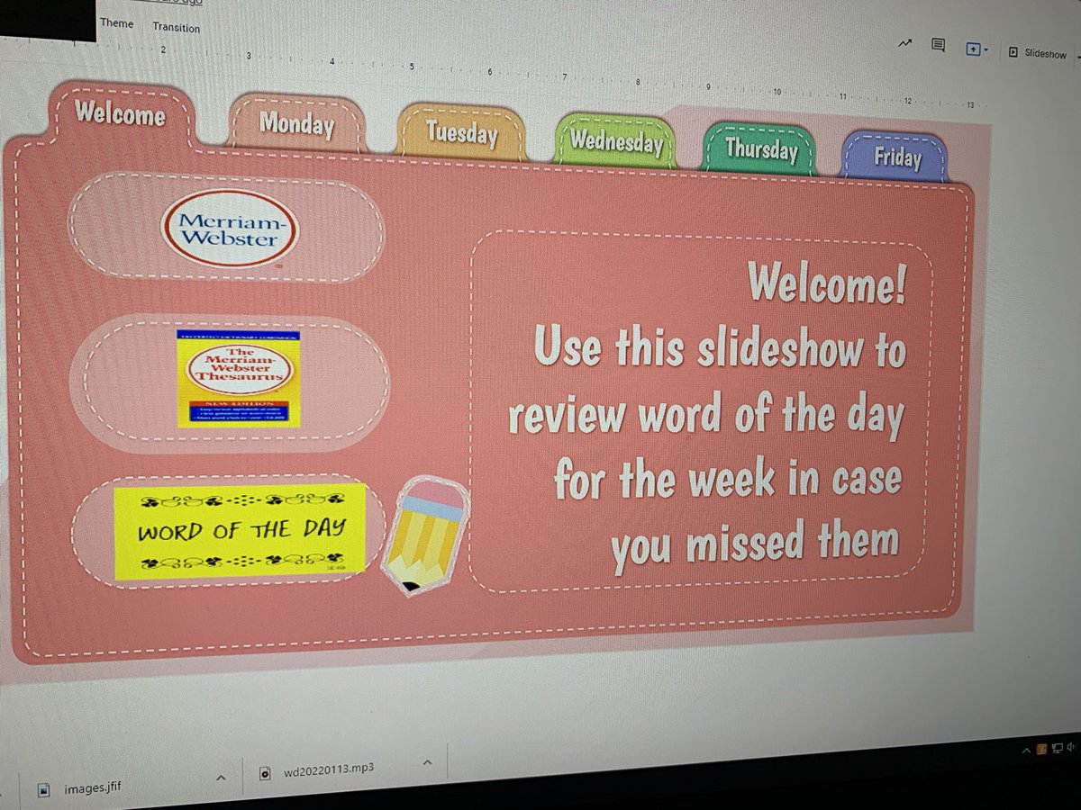 alexa_rdz8's tweet photo. Word of the Day slides
Starting this year with interactive journals and this goes on the first page. I display the slide and they write the word, definition and synonyms for each day and get posted on Google Classroom at the end of each week. #GoogleSlides #slidesmania https://t.co/AGLCJMZnIX
