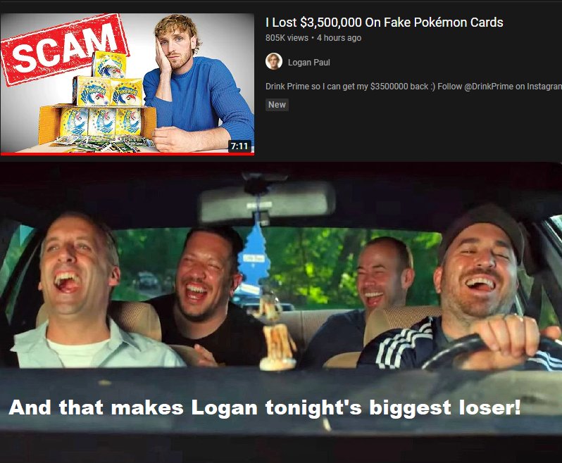 AmazingRarePod's tweet photo. Hope he can make that money back off his new drink... What's everyone think of this news? #Pokemon #LoganPaul #FakePokemon #PokemonTCG https://t.co/7YWboTUC5h