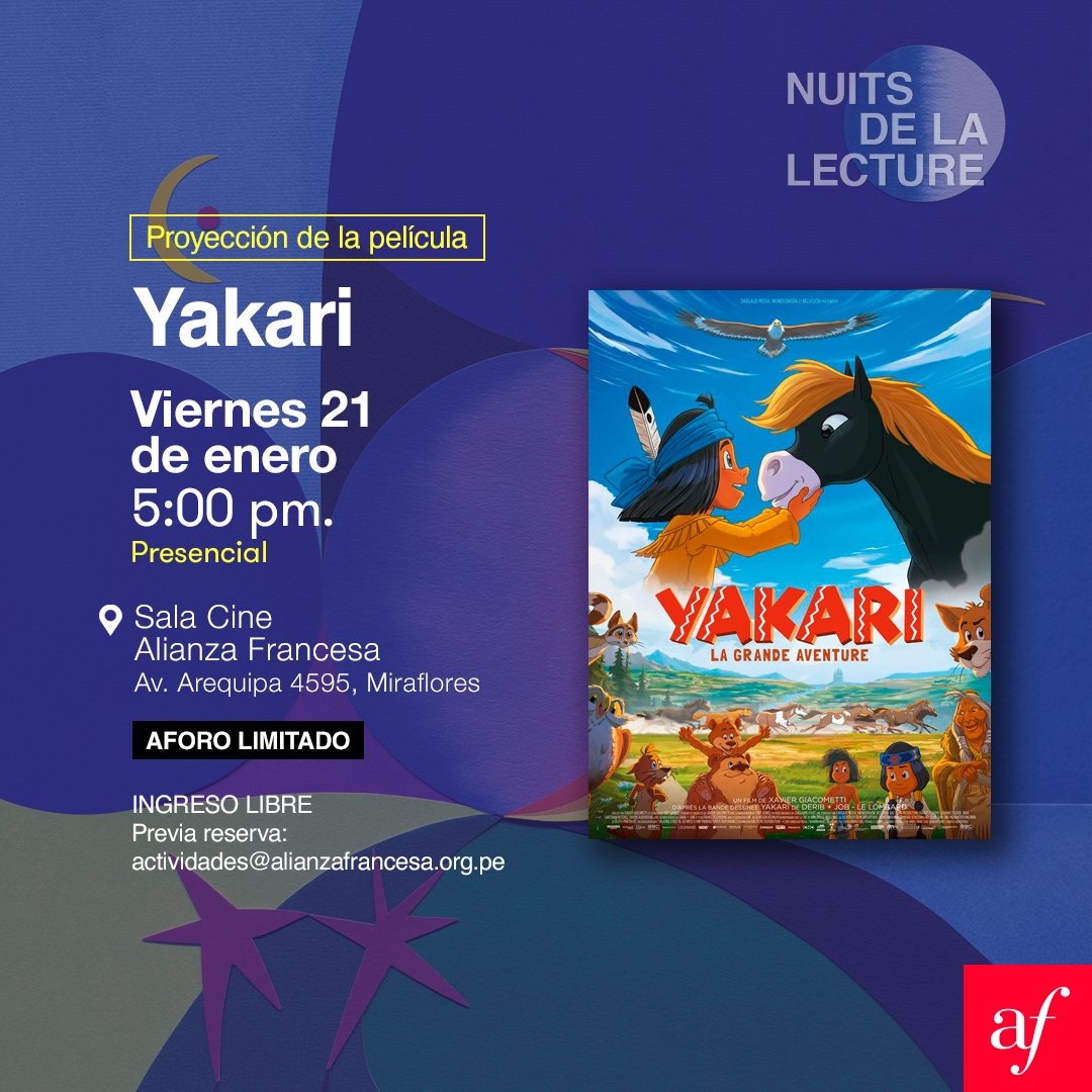 AFLima_Oficial's tweet photo. Celebramos la #Nuitsdelalecture📚🌚, organizado por las #MediatecasAF, con una selección de tres largometrajes en torno al amor💞 presentados en nuestra sala cine AF Miraflores 🏛📍
Reserva tu butaca👉https://t.co/LS4w0dwsEn
#AFCultural https://t.co/XvMm65kB7h