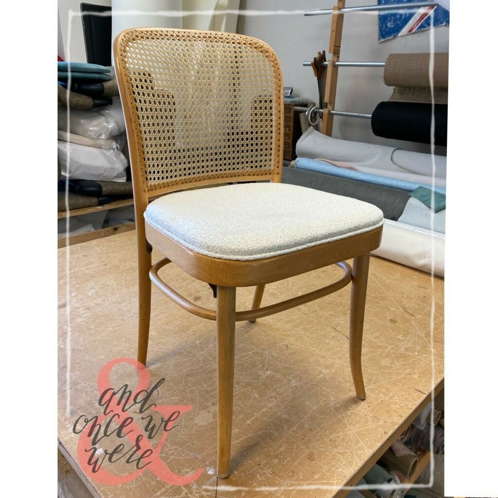 Sometimes all you need is a tiny change. Some of the chairs had slightly damaged cane, so I made removable seats so that’s the chairs could be used functionally when needed, and then removed for a classic look when not. 

 #remadefurnituretoronto #custom… instagr.am/p/CYsDYhjtukB/