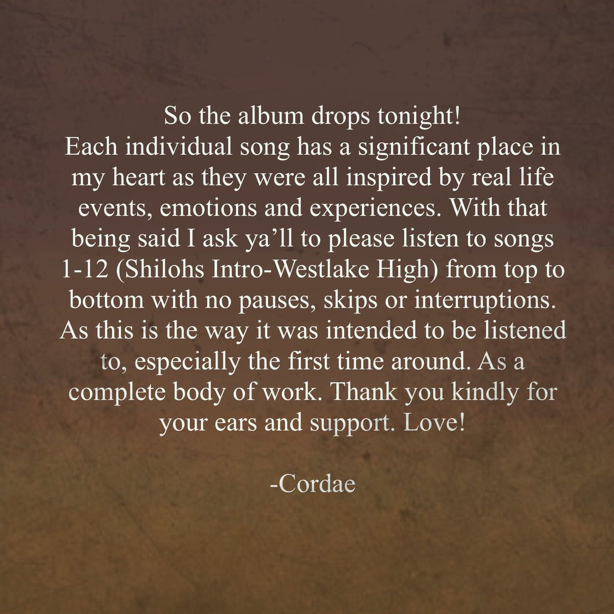 cordae's tweet photo. From a Birds Eye View …..tonight ! https://t.co/eyRiOk7zq3