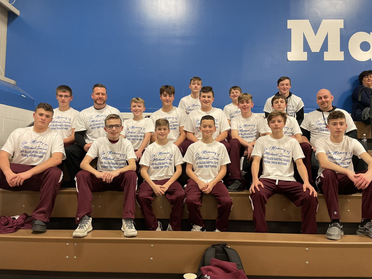 madisonpride's tweet photo. We feel the love and support tonight!  Thank you, Luray Basketball! 💙🏀 #Sacrastrong #forevermountaineer @LurayHighSchool @LHS_StdntSctn https://t.co/50a3z7Pc8I