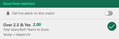 Bets_Mo's tweet photo. Pregame Tip

🇳🇱 Netherlands Eerste Divisie 
🗓 14/01/2021 - 19:00 GMT
🏟 Telstar v Maastricht

BTTS + Over 2.5 Match Goals @ 2.00 odds

Stake 1u https://t.co/lyvVHSaQCz
