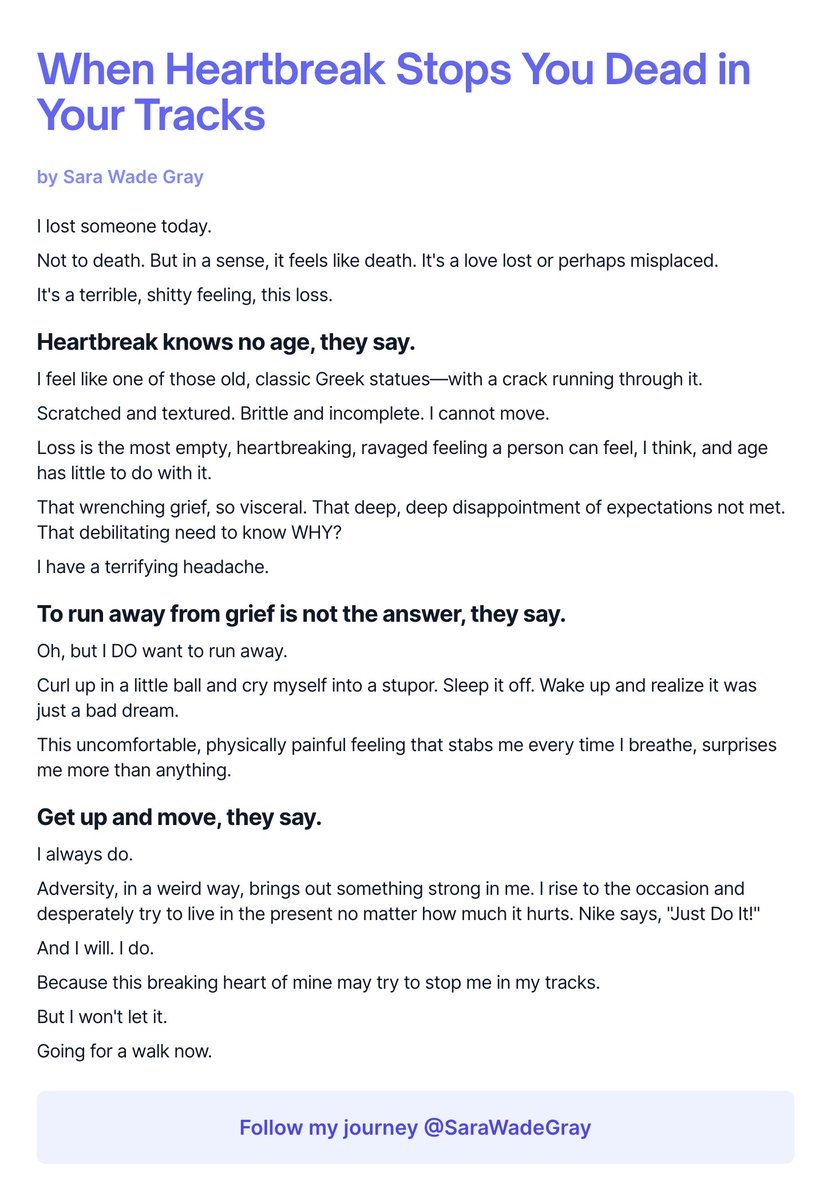 SaraWadeGray's tweet photo. #ship30for30  Today's essay was easier than most. 

I didn't edit or ponder. I wrote straight from my hot mess of a heart. Sometimes it takes a little shaking up of the emotions to wake up a rusty writer. 

A little proof below ... https://t.co/tBp7MSouGl
