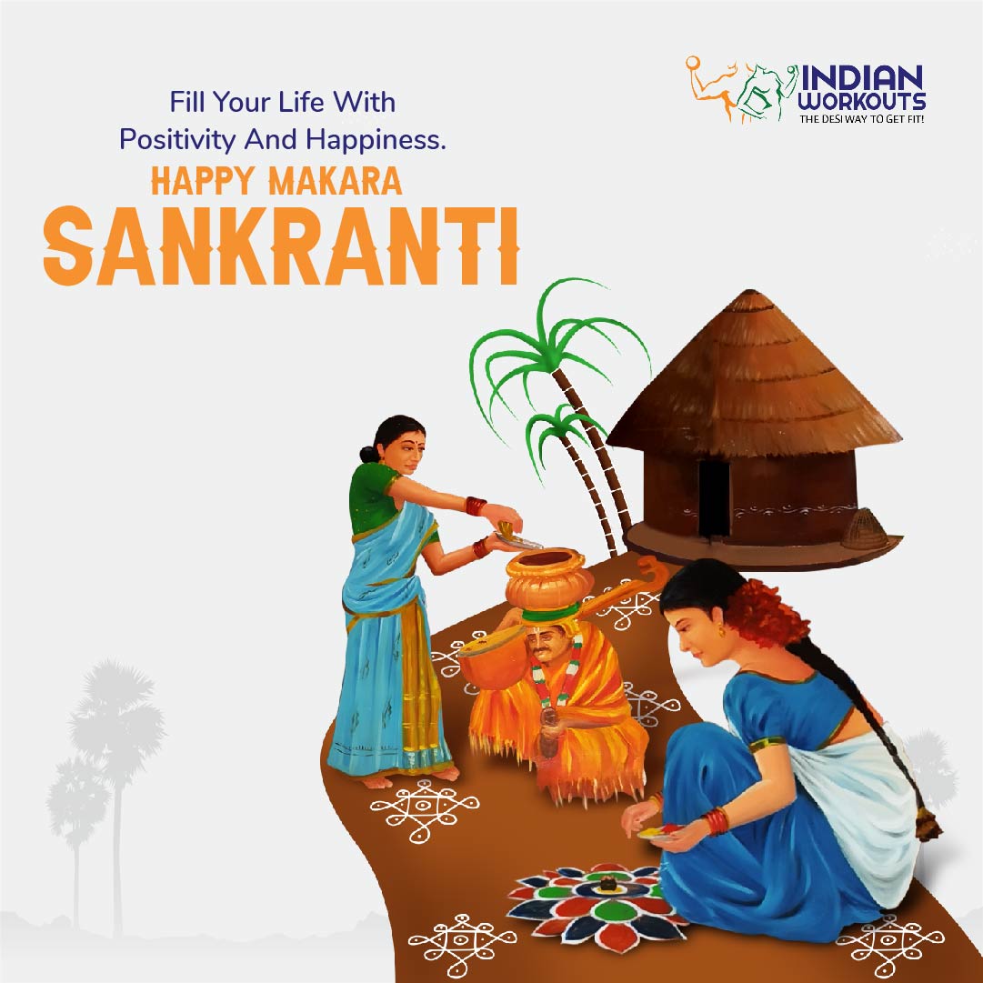 indianworkouts's tweet photo. A new start, a new goal with happiness. Wishing you a very Happy Makar Sankranti! 
#Indianworkouts #makarasankaranti #sankranti2022 #festivalwishes #fitness #motivation https://t.co/fNKSNuITOW