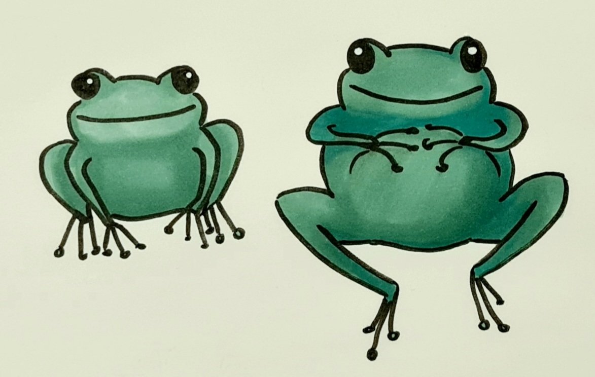 heptapus's tweet photo. brain: oh you want to paint something serious? but you're just a silly little dude, a fun-guy, a marker-novice... this is all I can offer 🐸🍄 https://t.co/3ALflQxZAN