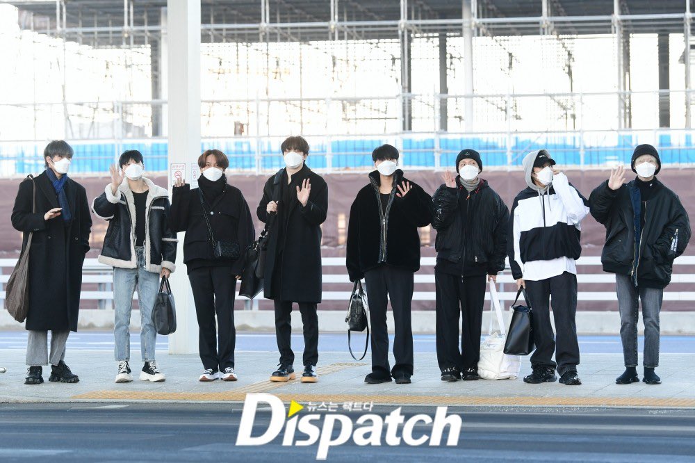 theseoulstory's tweet photo. ✈️  ATEEZ spotted at Incheon International Airport this morning heading to USA for their tour~ @ATEEZofficial https://t.co/DGRzEdfBRl