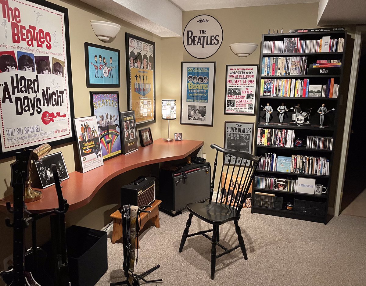 HCallaghan861's tweet photo. Fun fact:  My hubby is one of the biggest #Beatles nerds! Yep, that’s a thing!  He had “a little help from his friends”@IKEACanada on the recent upgrade, right @bryancallaghan?

#TheBeatlesGetBack 
#TheBeatles https://t.co/Uufjrbpjbk