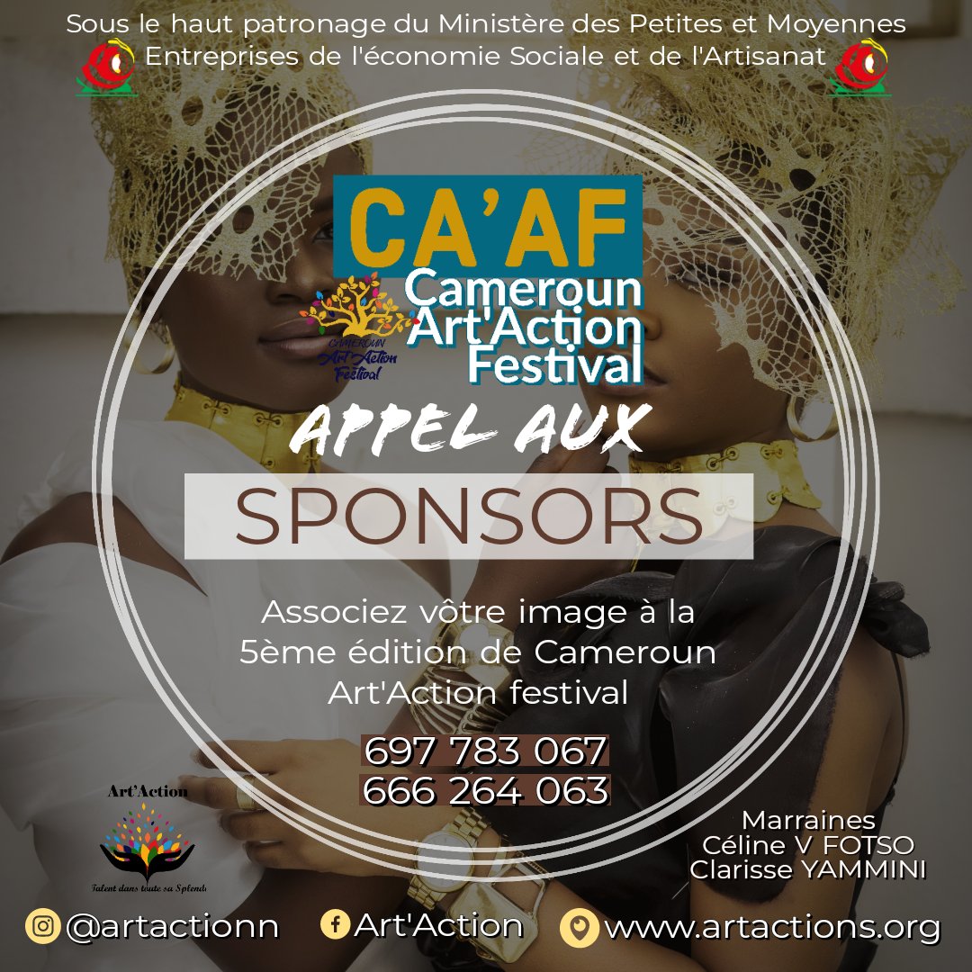 ArtAction237's tweet photo. Rendu à sa 5ème Édition, le Cameroun Art'Action Festival est un Evénement National avec une portée internationale. Devenez un de nos partenaires ressources de cette édition et bénéficiez d'une expérience exceptionnelle et unique.

#artaction #camerounartactionfestival #caaf https://t.co/MlkzGiaKZc