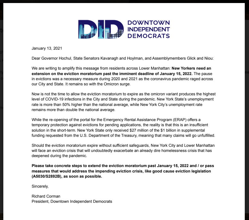 NewellNYC's tweet photo. Letter from @DIDNYC Executive Committee calling for the urgent extension of the eviction moratorium. To @GovKathyHochul @bradhoylman @BrianKavanaghNY @yuhline &amp; @DeborahJGlick https://t.co/yB5zanE8UR