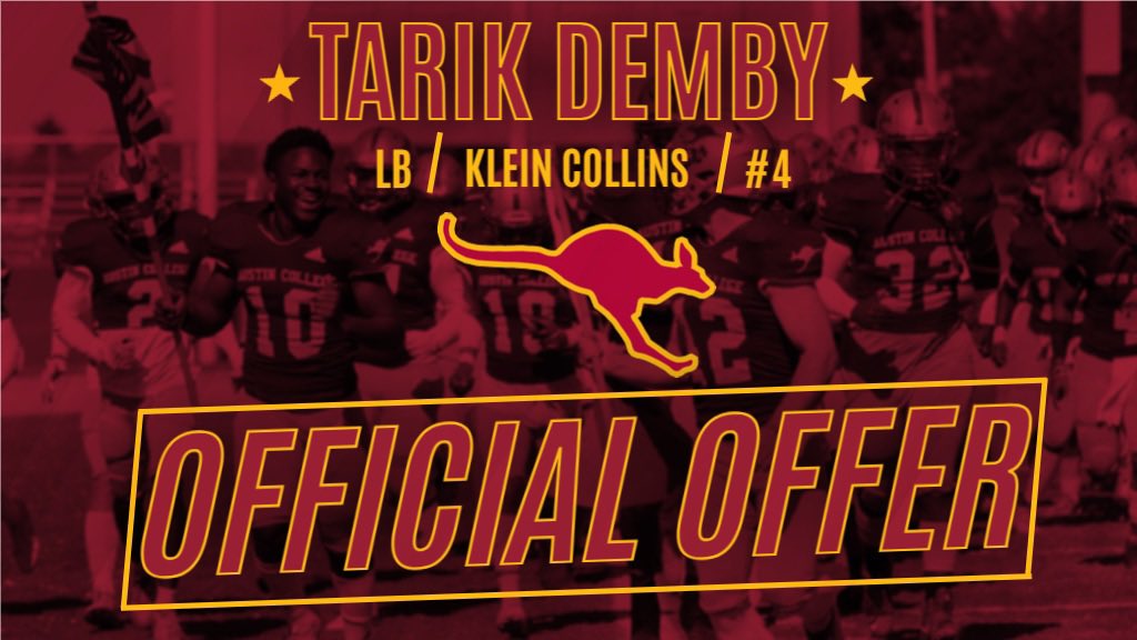 official_tarik_'s tweet image. Blessed to have received an offer from Austin College! @bhunt66 @KCTigerFootball @Coach_dcMiller @CoachADMitchell