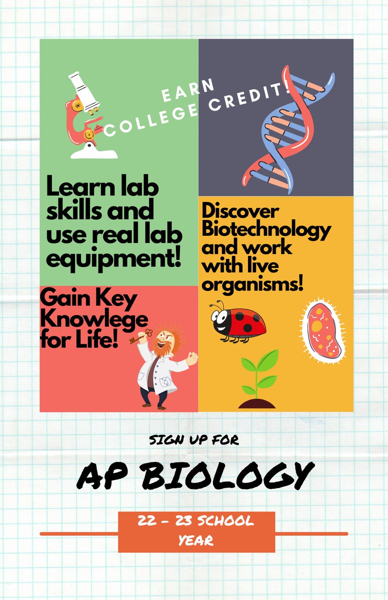 DrLawsonSmith's tweet photo. Interested in science? Take AP Bio! https://t.co/Y5YRBoNa85