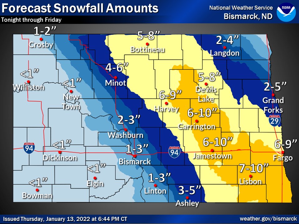 NWS Bismarck on Twitter " Snow is just beginning to fall in north