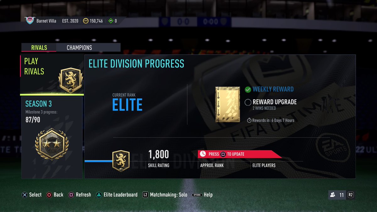lrxczI's tweet photo. finally reached elite div
started playing fifa 14 days ago 
fifa points spent:0
females touched:0
minutes outside the house:0 https://t.co/de7XziLpes