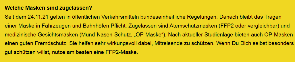 willichnich's tweet photo. @julimaelle @bge_esa @BVG Ja, das war aber vor Mitte November. 
Seit der G3-Regelung im ÖPNV ist die FFP2-Maskenpflicht in Berlin entfallen. 
Und jetzt kommt sie eben wieder. 
Rin in de Kartoffeln, raus aus die Kartoffeln, rin in de Kartoffeln. 

Zur Zeit gilt bei der BVG noch das: https://t.co/nyb1sUMvu9