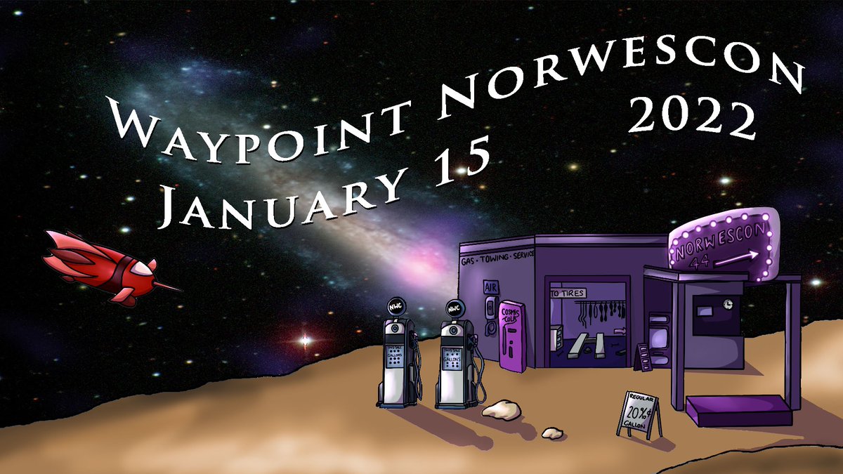 norwescon's tweet photo. The #NWCWaypoint schedule is live! Social spaces open Friday eve; Saturday is socializing, games, & replays of the best panels & events from #NWC43. See what Norwescon is all about for free at #NWCWaypoint, then join us for #NWC44 this spring! Schedule: https://t.co/c0J6TKaymy https://t.co/cWWRjKFvIl