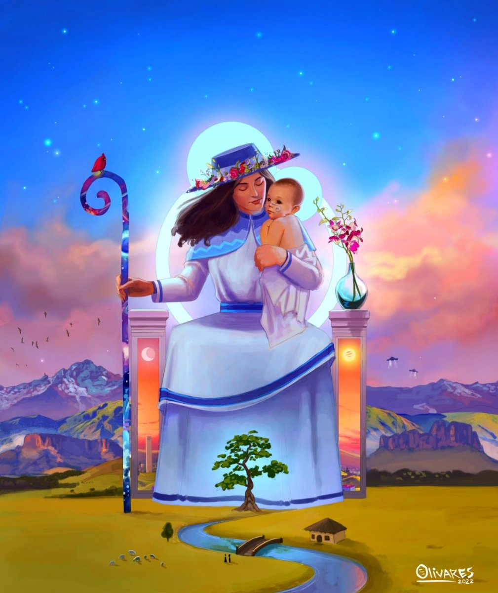 Olivarescfc's tweet photo. Nueva Obra: Divina Pastora 2022 🌌🌄

La obra de este año retrata el amor maternal y profundo de María, su mirada ya no se posa en el espectador sino en su hijo.

Toda la obra es una invitación a conectar con una nueva forma de espiritualidad: el contacto con la naturaleza. https://t.co/U31HHnAgU0
