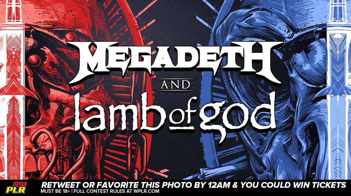 991PLRFM's tweet photo. Today is #TwitterThursday!

RETWEET or FAVOR by midnight for a chance to win 2 tickets to see @Megadeth &amp; @LambofGod METAL TOUR OF THE YEAR II w/ Trivium &amp; In Flames at @MoheganSun Arena on May 13th. 

Must be CT Resident 18+ &amp; following us to win. Account must be public. https://t.co/mbSpOya9jz