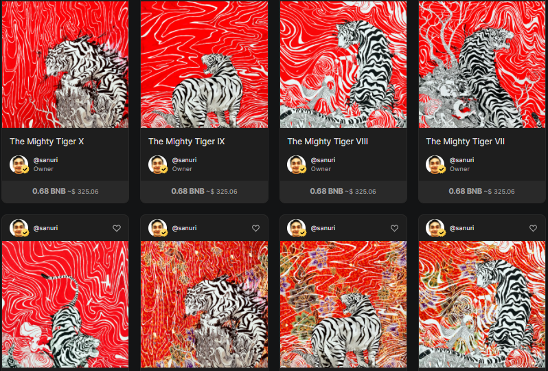 SanuriZulkefli's tweet photo. GM!  Salam Jumaat!

Finally, 4 weeks of effort are over. Experimenting with a bold red colour and a new style is challenging.

'The Mighty Tiger' is available on @Pentas now.

https://t.co/a9DVm8uo6y

#pentas #NFT #BNB #CNY @nfxt_io https://t.co/LnNuwuGeYa