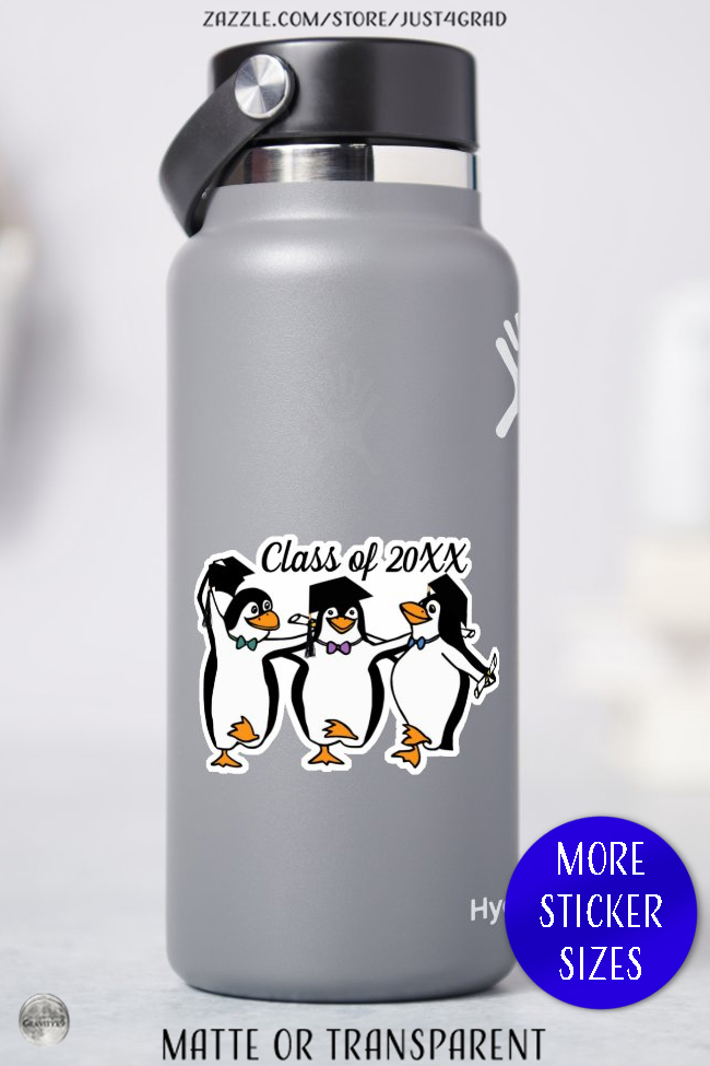 gravityx9's tweet photo. * Graduation Dancing Penguins Sticker by #Just4Grad at Zazzle
* #Gravityx9
* Several size options.
* Matte or Transparent
* Choose size and use for DIY projects, decorating sports bottles or laptops, crafting projects and/or scrap booking!
*
https://t.co/MqEiNYGWy4 https://t.co/ioE65ph5fy