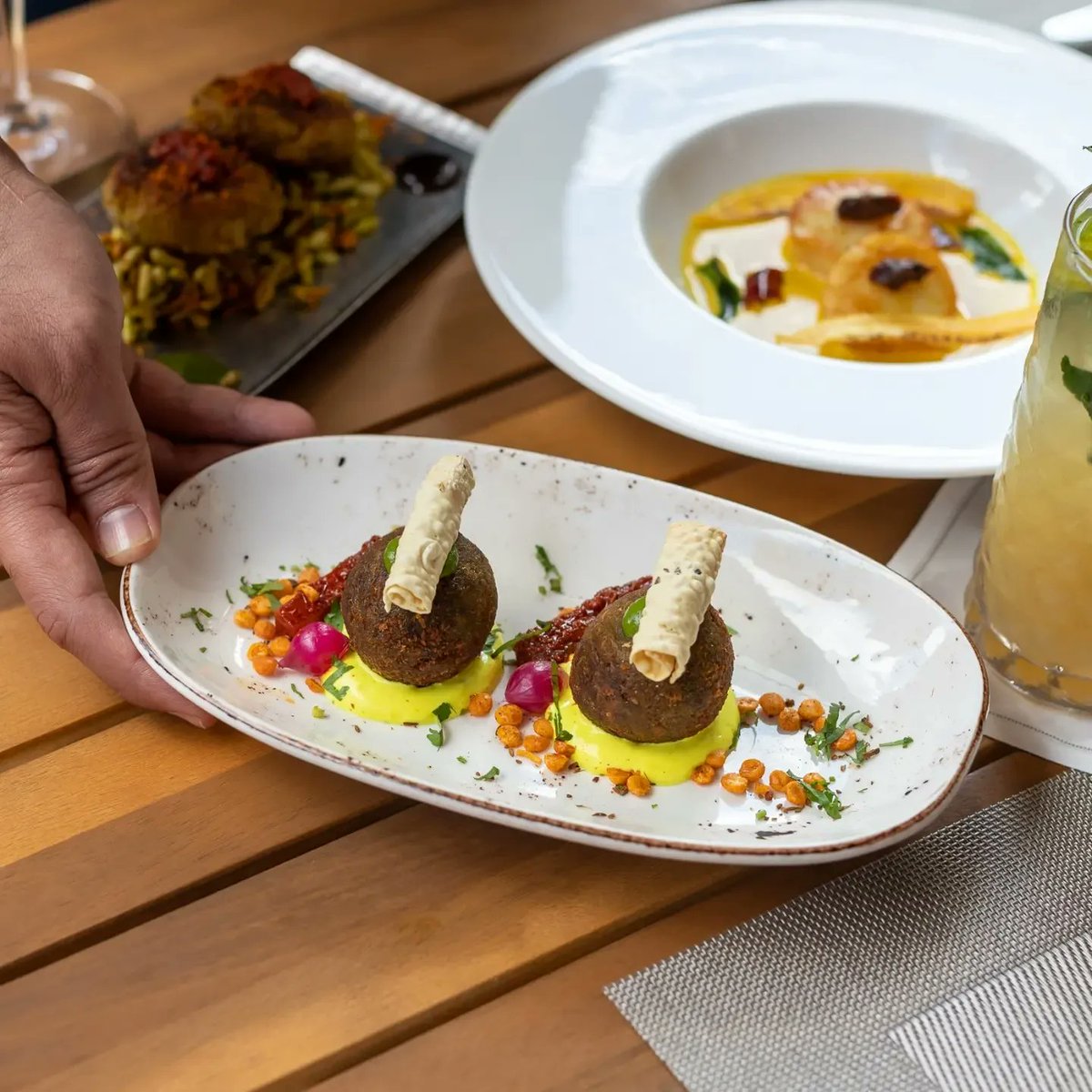 One of our most popular vegetarian small plates - Makai Palak Ke Goolar - 
spinach &amp; rice dumplings with mustard yoghurt, pine nuts, raisins &amp; feta. It's a traditional dish originating from Northern India, that promises a burst of flavour and a multitude of textures.
#london