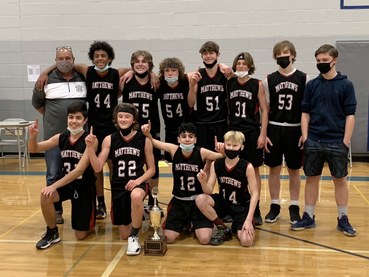 kristinklein5's tweet photo. Matthews Mustangs 8th grade team is SCMS CHAMPS. Overtime win 47-41 against the undefeated LZN team. SO PROUD. #mms118life https://t.co/3znGEAQnGa