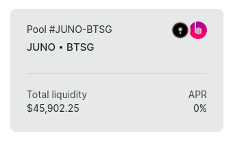 A #music pool appeared to <a href="/junoswapdex/">JunøSwap</a>. Congrats for the new listing $JUNO / $BTSG
<a href="/BitSongOfficial/">BitSong</a>