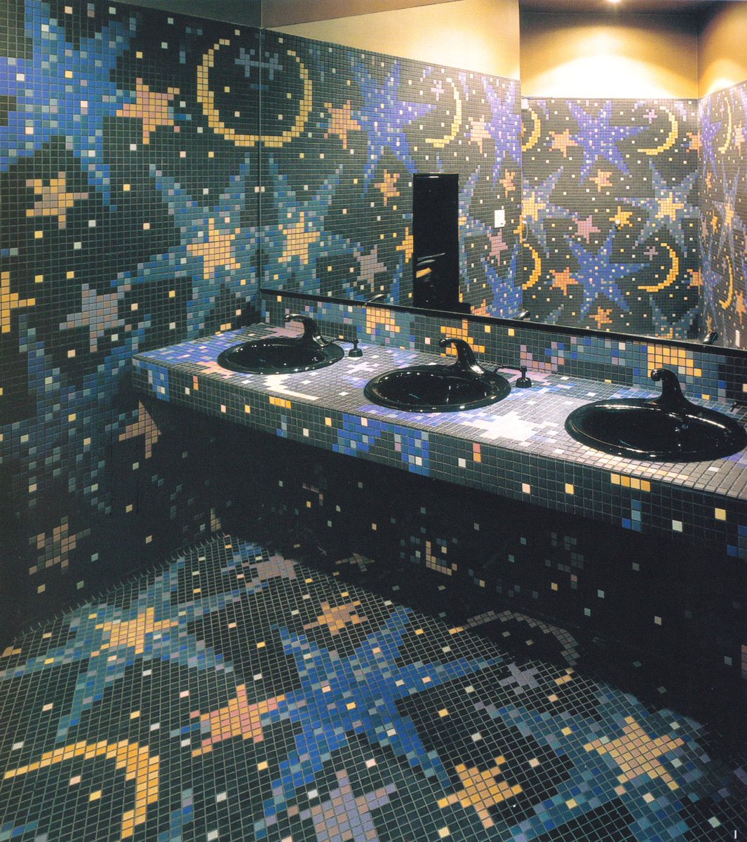 90’s public washroom — designed by stéphane plassier ⭐️🌙✨