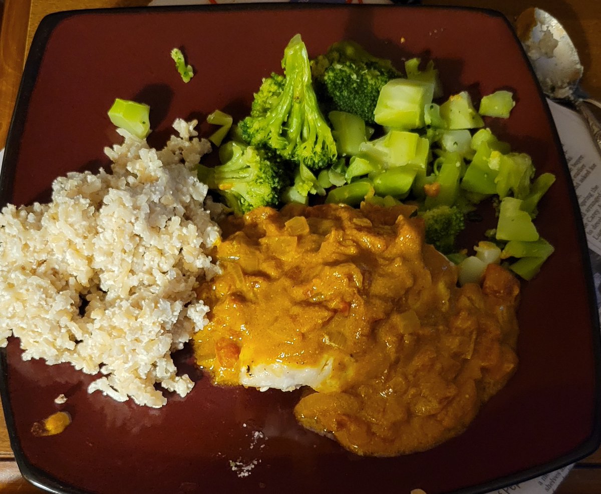 MZeebert's tweet photo. Dinner tonight: coconut curry red snapper. I am determined to make everything from @ReneePaquette wonderful cookbook https://t.co/bmou0LRlqP