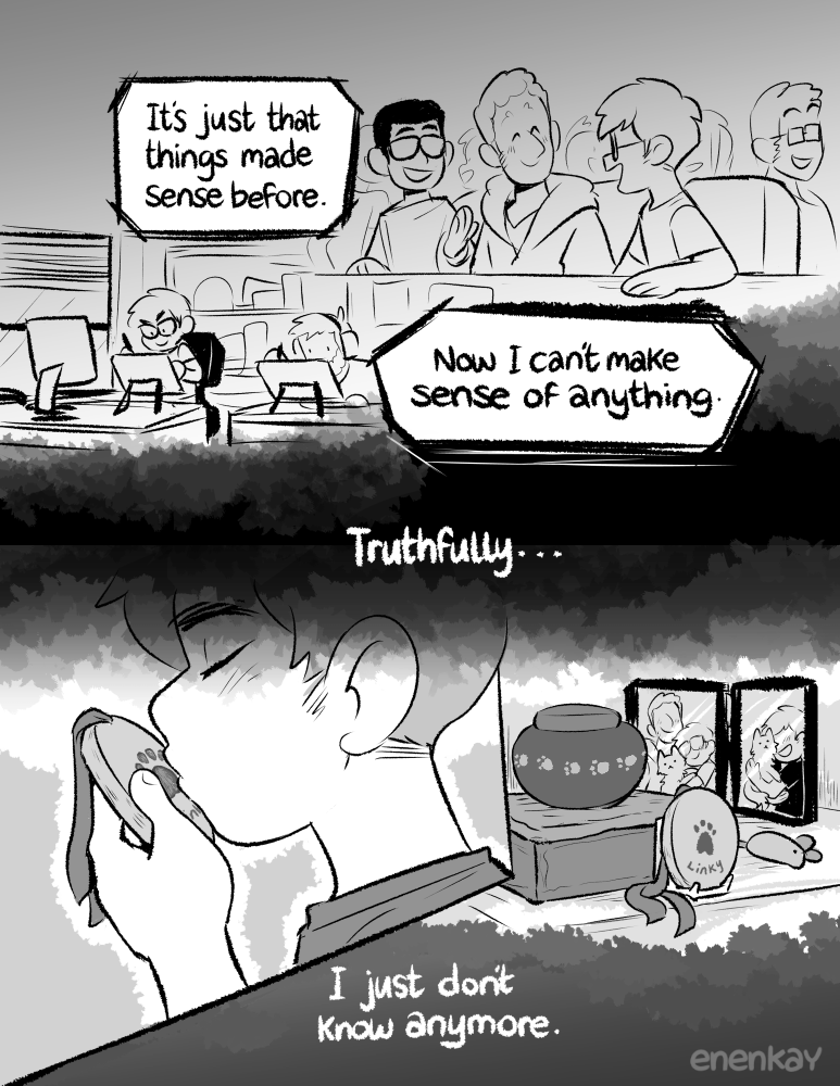 enenkay's tweet photo. the strange and isolating experience of trying to deal with loss and grief during a pandemic https://t.co/8jptq3yVZn