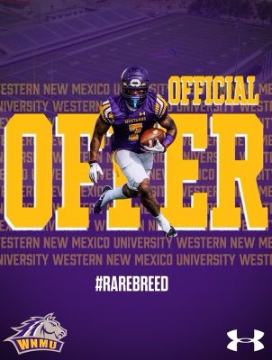 After talking with <a href="/CoachJune26/">Junior Tanuvasa</a> I am excited to announce my first official offer to play for <a href="/WNMUFootball/">WNMU Mustang Football</a> !!! Go Mustangs!🐎🙏🏽