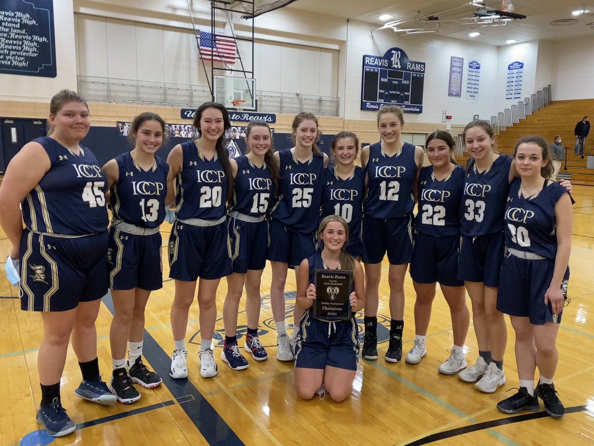 IccpGirlsBball's tweet photo. ICCP beat Reavis 59-36 to win the Reavis Holiday Tournament.
Claire Wagner earned MVP of the tournament and had 19 points. 
Allie Geiger 16 points
Analisa Raffaelli 10 points 
Way to go Knights!! https://t.co/Jfd9K7bwK4