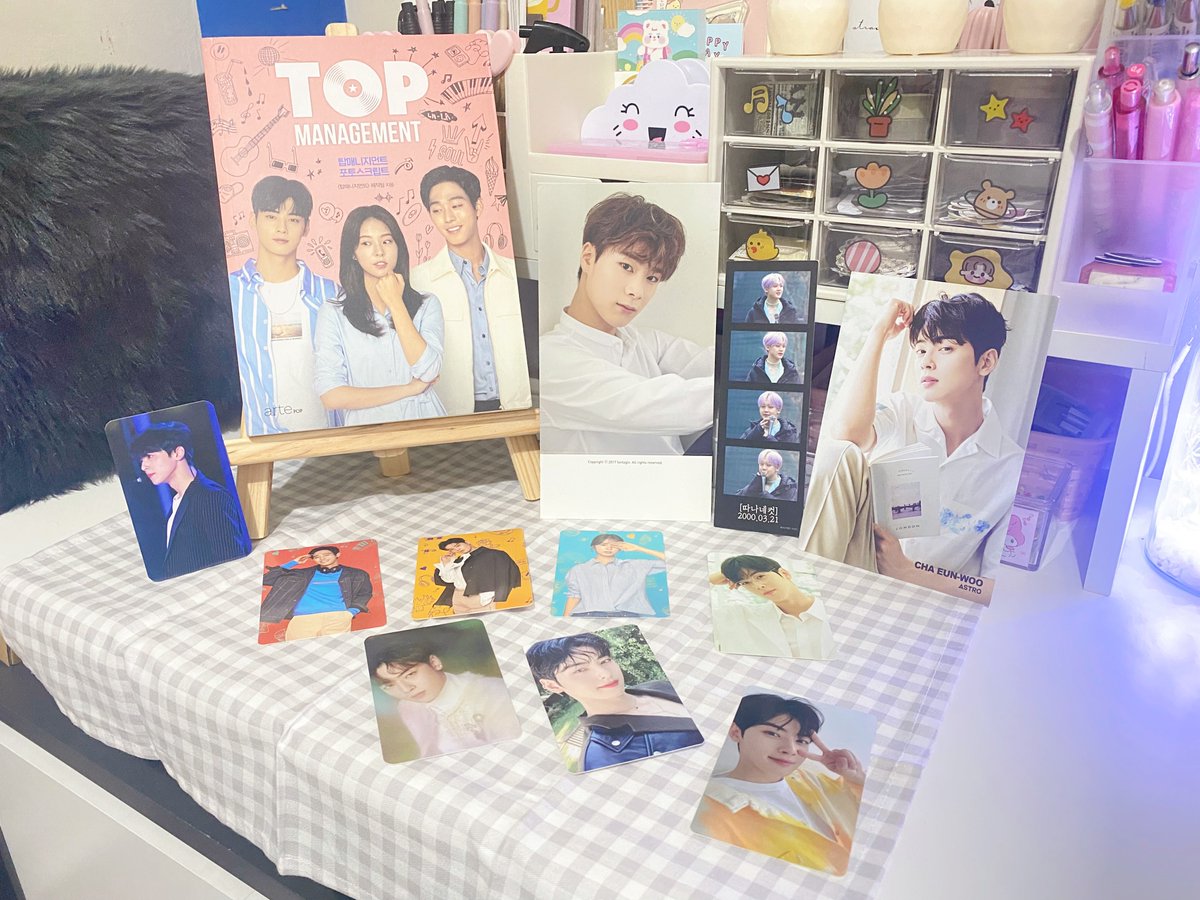 NUNUnana0330's tweet photo. Eunwoo drama merch and Blue Flame officially graduate! 😭 Also got the All Light and SG pcs safely. Thank you, @Astro_shoppe 💗🥺 https://t.co/X43GMrizM4