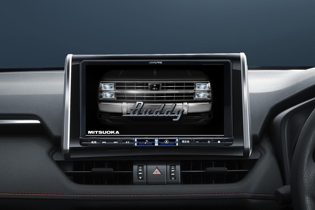 mitsuokamotorjp's tweet photo. 新型SUV『Buddy』（バディ）のディーラーオプションに、アルパインマーケティング株式会社の大画面カーナビ「ビッグX」を採用し、2022年1月14日（金）より発売受付を開始します。 
アルパイン製オーディオ機器のオプション採用は当社初となります。 https://t.co/PRsd3fC97K