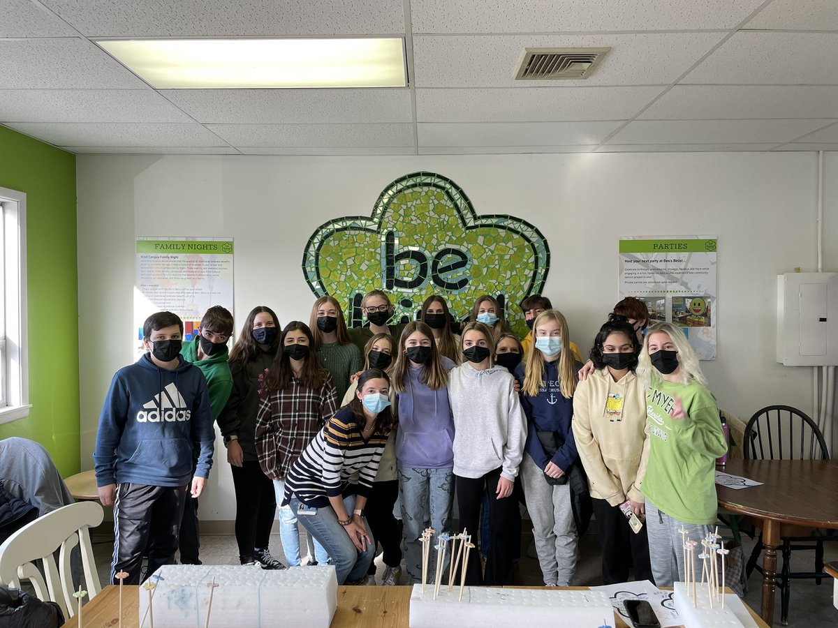 Mich_Baird's tweet photo. We had such a great day at Ben's Bells Project!!! Our eighth grade student leaders learned about kindness and ways to practice kindness everyday. Each student left with a kindness coin to pass on. @ShermanSchoolCT @BensBells https://t.co/jWNNxCypYK