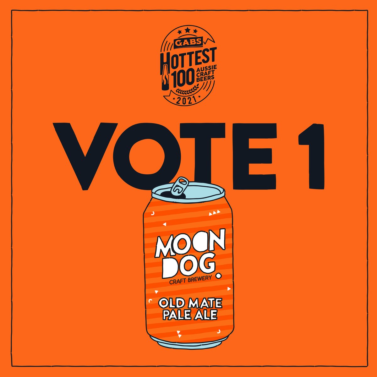 Today's the last day to vote in the GABS Hottest 100! It's been an 11 year dry-spell since a Victorian craft beer has made the top three, here's hoping one of our Vic mates breaks the spell!⁠ Head to bit.ly/GABSMoonDog to vote now and don't forget to vote #1 Old Mate!